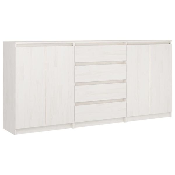 Syfax™ Credenze 3 Pz In Legno Massello Di Pino Bianco-image