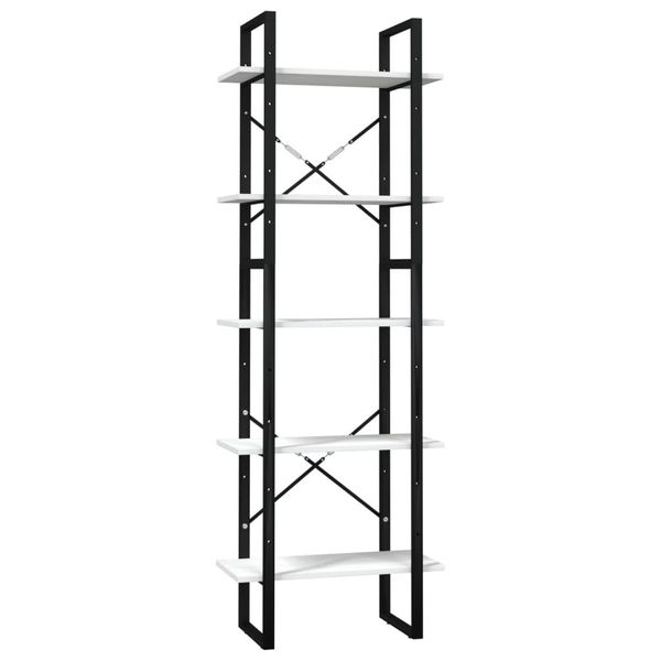 Syfax™ Libreria A 5 Ripiani Bianca 60X30X175 Cm In Legno Di Pino-image