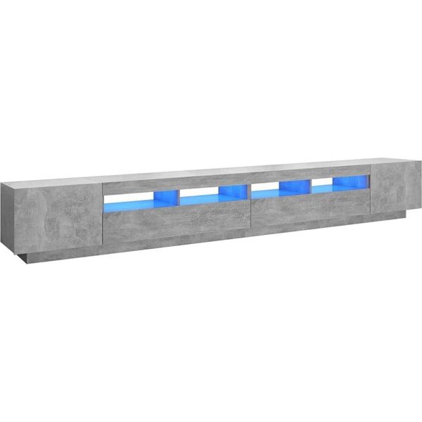 Syfax™ Mobile Porta Tv Con Luci Led Grigio Cemento 300X35X40 Cm-image