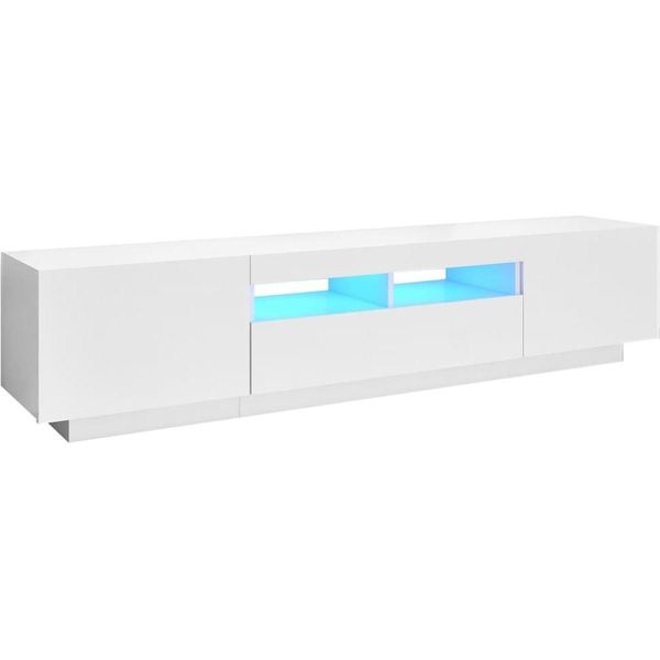 Syfax™ Mobile Porta Tv Con Luci Led Bianco 180X35X40 Cm-image