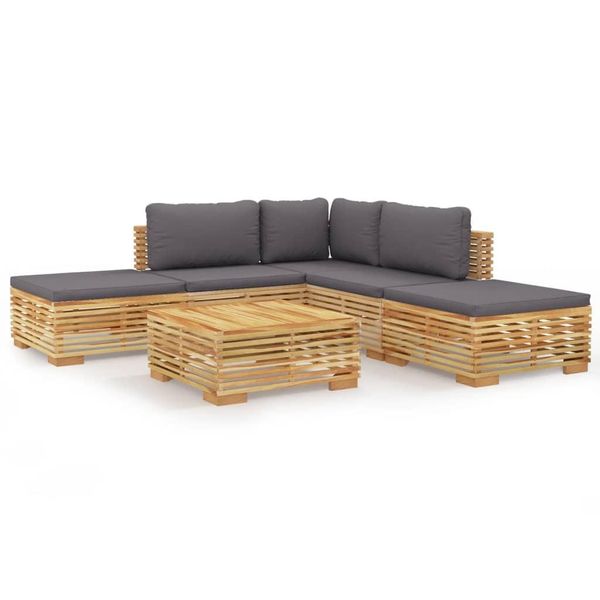 Syfax™ Set Divani Da Giardino 6 Pz Con Cuscini Legno Massello Di Teak-image