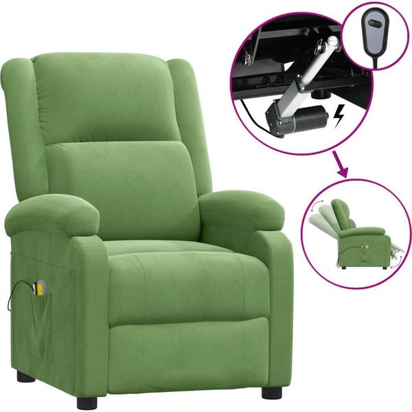 Syfax™ Poltrona Massaggiante Elettrica Verde Chiaro In Velluto-image