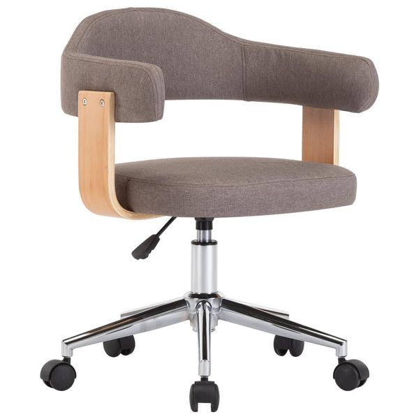 Syfax™ Sedia Da Pranzo Girevole Grigio Talpa Legno Ricurvo E Tessuto-image
