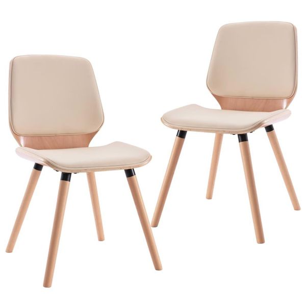 Syfax™ Sedie Da Pranzo 2 Pz Crema In Pelle Finta-image
