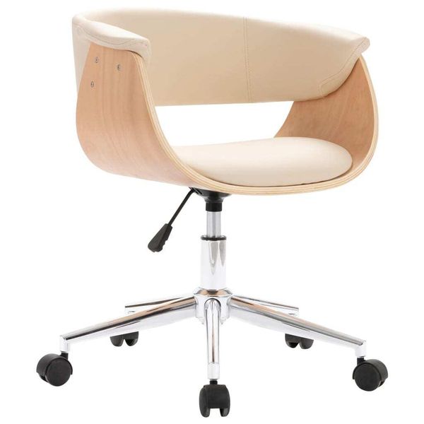 Syfax™ Sedia Da Pranzo Crema In Legno Piegato E Pelle Finta-image