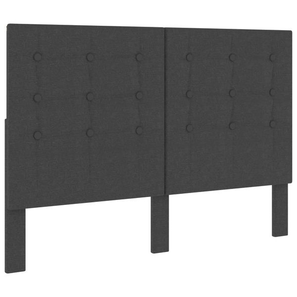 Syfax™ Testiera Letto Trapuntata Grigio Scuro In Tessuto 140X200 Cm-image