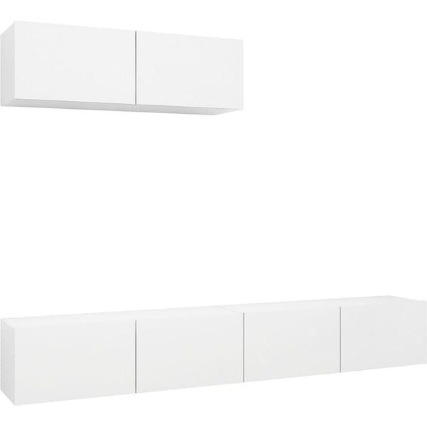 Syfax™ Mobili Porta Tv 3 Pz Bianchi In Legno Multistrato-image