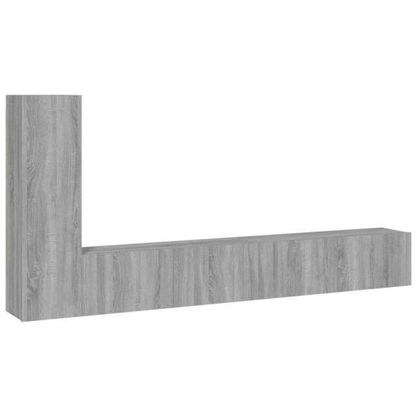 Syfax™ Set Mobili Porta Tv 3 Pz Grigio Sonoma In Legno Multistrato-image