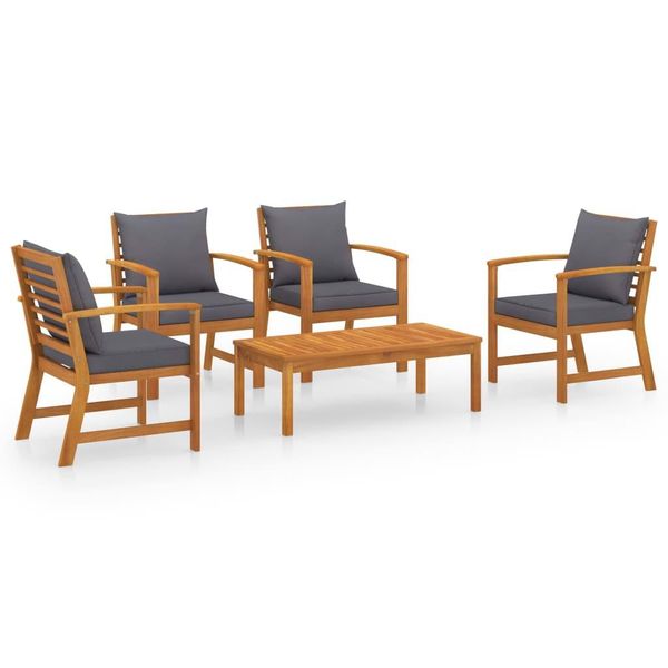 Syfax™ Set Divani Da Giardino 5 Pz Con Cuscini In Massello Di Acacia-image