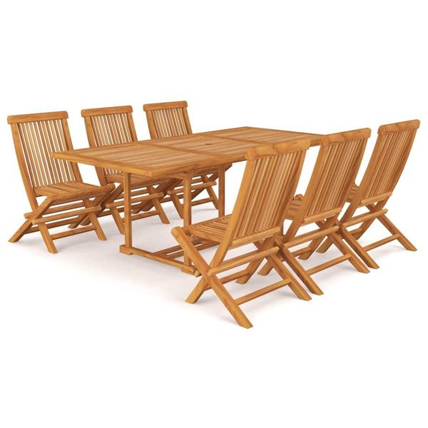 Syfax™ Set Da Pranzo Da Giardino 7 Pz In Legno Massello Di Teak-image