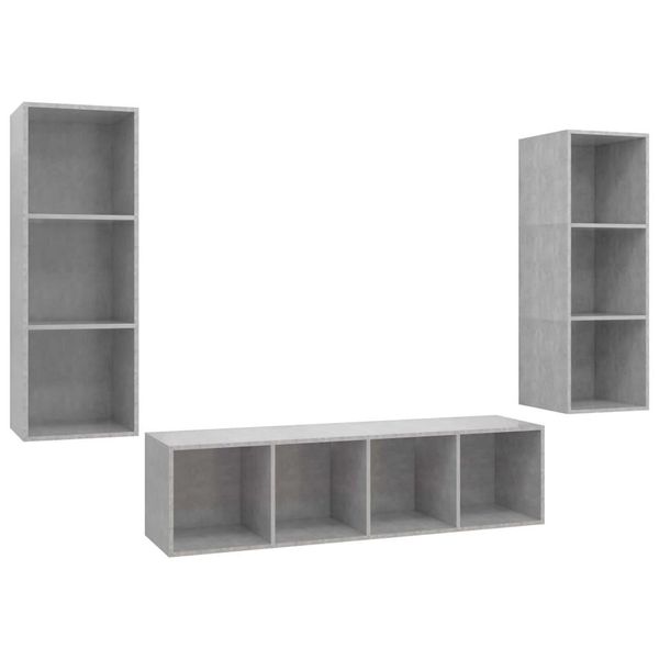 Syfax™ Set Porta Tv 3 Pz Grigio Cemento In Truciolato-image
