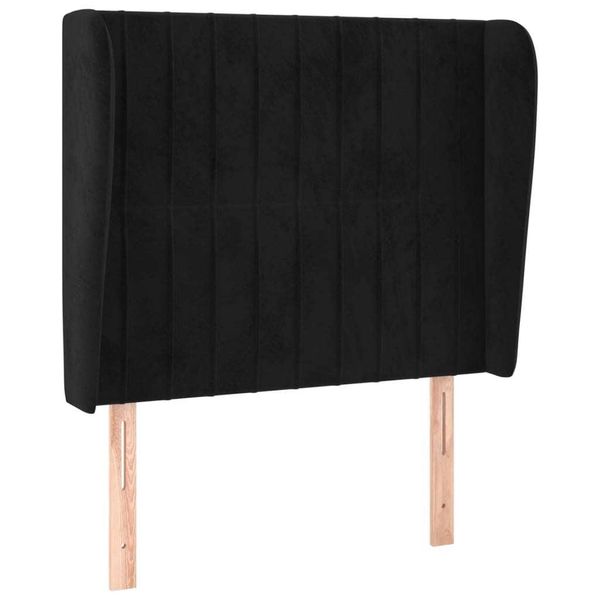 Syfax™ Testiera Ad Orecchio Nera 103X23X118/128 Cm In Velluto-image