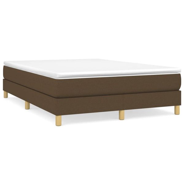 Syfax™ Struttura Letto A Rete A Molle Marrone Scuro 140X200 Cm Tessuto-image