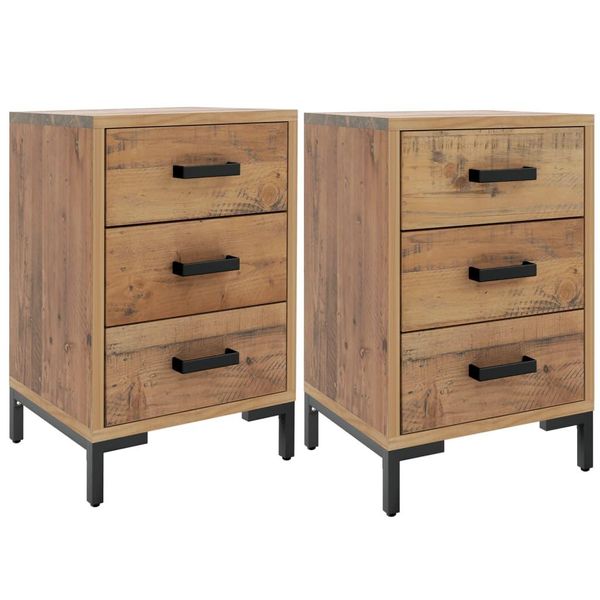 Syfax™ Comodini 2 Pz 40X30X55 Cm In Legno Massello Di Pino-image