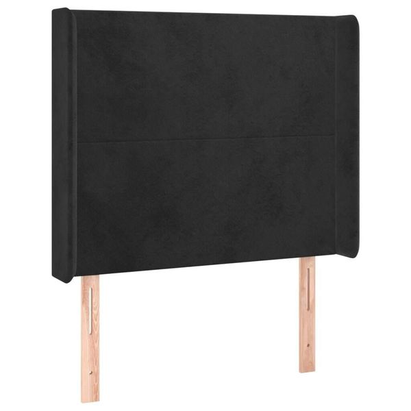 Syfax™ Testiera Ad Orecchio Nera 103X16X118/128 Cm In Velluto-image