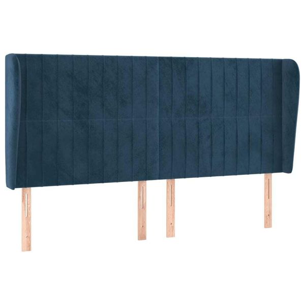 Syfax™ Testiera Ad Orecchio Blu Scuro 163X23X118/128 Cm In Velluto-image