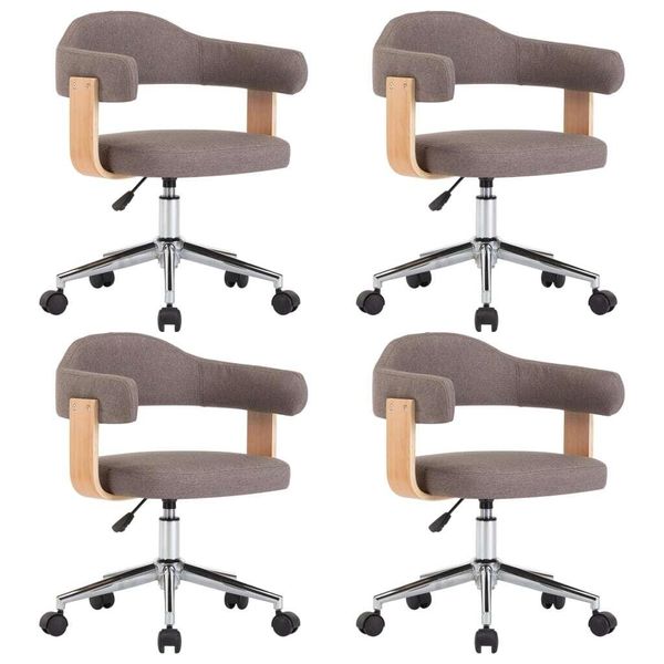 Syfax™ Sedie Da Pranzo Girevoli 4 Pz Grigio Talpa In Legno E Tessuto-image