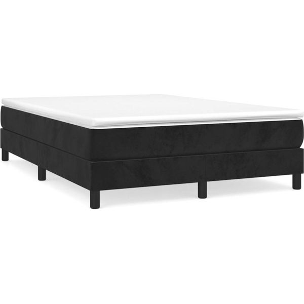 Syfax™ Struttura Letto A Rete A Molle Nero 140X200 Cm In Velluto-image