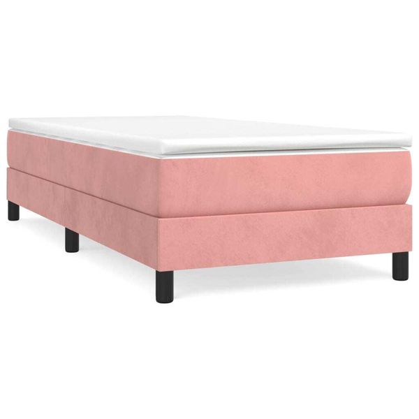 Syfax™ Struttura Letto A Rete A Molle Rosa 90X190 Cm In Velluto-image