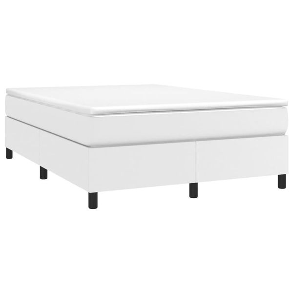 Syfax™ Struttura Letto A Rete A Molle Bianco 140X190 Cm In Pelle Finta-image