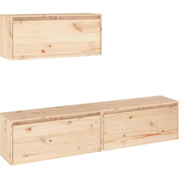 Syfax™ Mobili Porta Tv 3 Pz In Legno Massello Di Pino-image