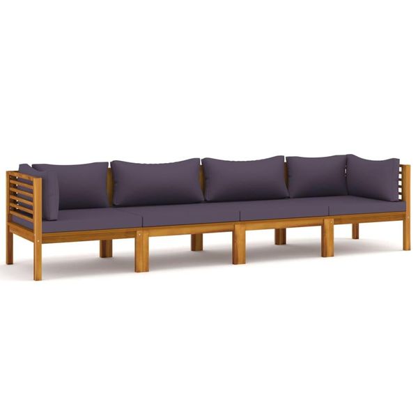Syfax™ Divano Da Giardino 4 Posti Con Cuscino Legno Massello Di Acacia-image