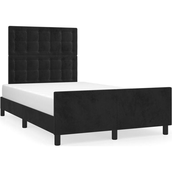 Syfax™ Giroletto Senza Materasso Nero 120X200 Cm Velluto-image