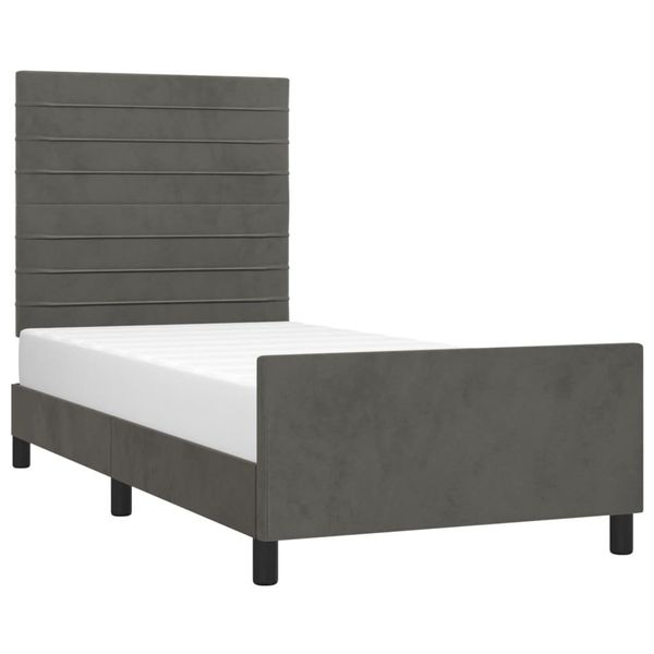 Syfax™ Giroletto Senza Materasso Grigio Scuro 100X200 Cm Velluto-image