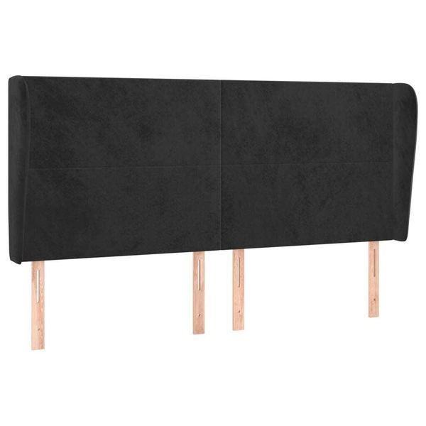Syfax™ Testiera Ad Orecchio Nera 163X23X118/128 Cm In Velluto-image