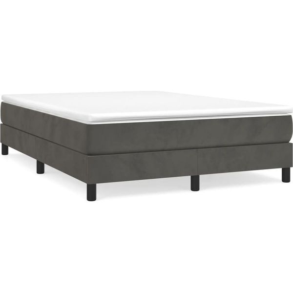 Syfax™ Struttura Letto A Rete A Molle Grigio Scuro 140X190 Cm Velluto-image