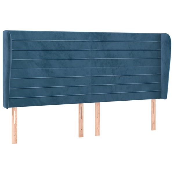 Syfax™ Testiera Ad Orecchio Blu Scuro 163X23X118/128 Cm In Velluto-image