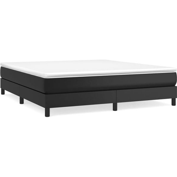 Syfax™ Struttura Letto A Rete A Molle Nero 160X200 Cm In Pelle Finta-image