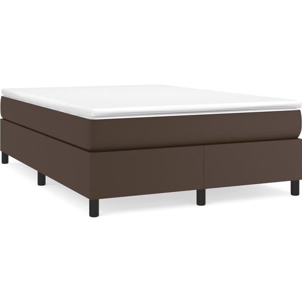 Syfax™ Struttura Letto A Rete A Molle Marrone 140X200 Cm In Pelle Finta-image