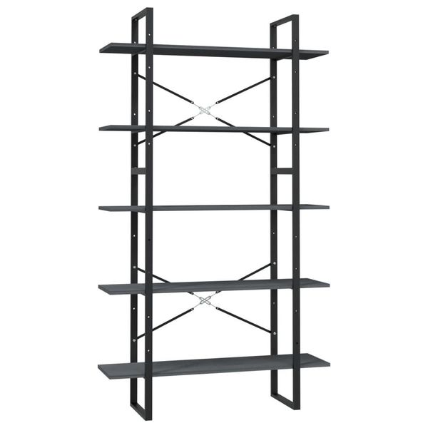 Syfax™ Libreria A 5 Ripiani Grigia 100X30X175 Cm In Legno Di Pino-image