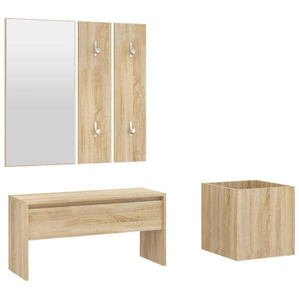 Syfax™ Set Di Mobili Da Corridoio Rovere Sonoma In Legno Multistrato-image