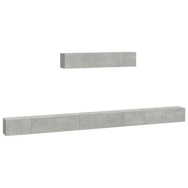 Syfax™ Set Di Mobili Porta Tv 6 Pz Grigio Cemento In Legno Multistrato-image