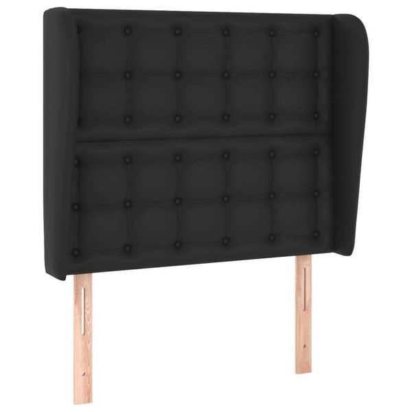 Syfax™ Testiera Ad Orecchio Nera 93X23X118/128 Cm In Pelle Finta-image