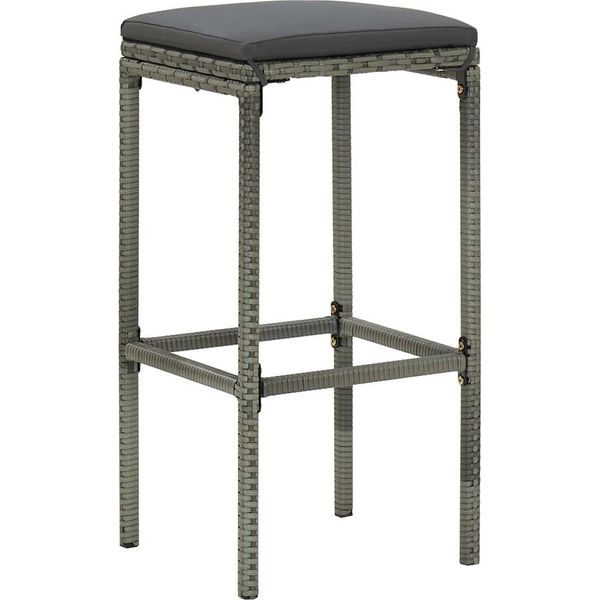 Syfax™ Sgabelli Da Bar Con Cuscini 6 Pz Grigi In Polyrattan-image