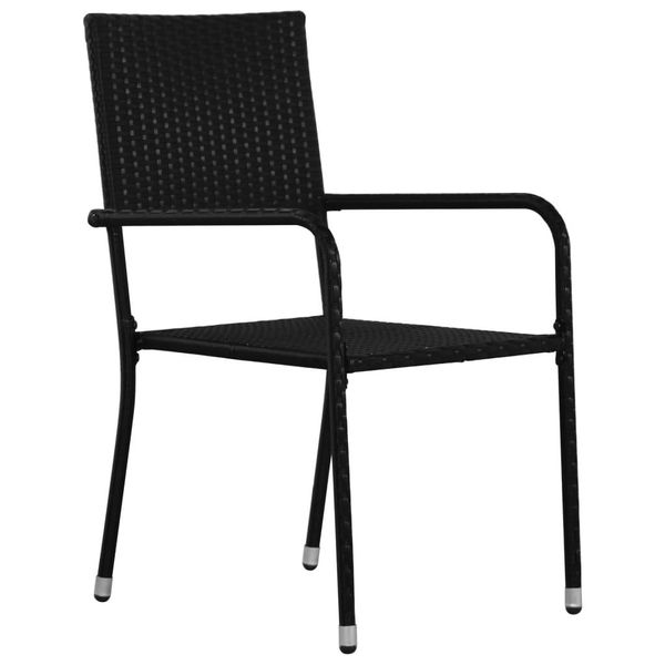 Syfax™ Sedie Da Pranzo Da Giardino 2Pz Impilabili Nere In Polyrattan-image