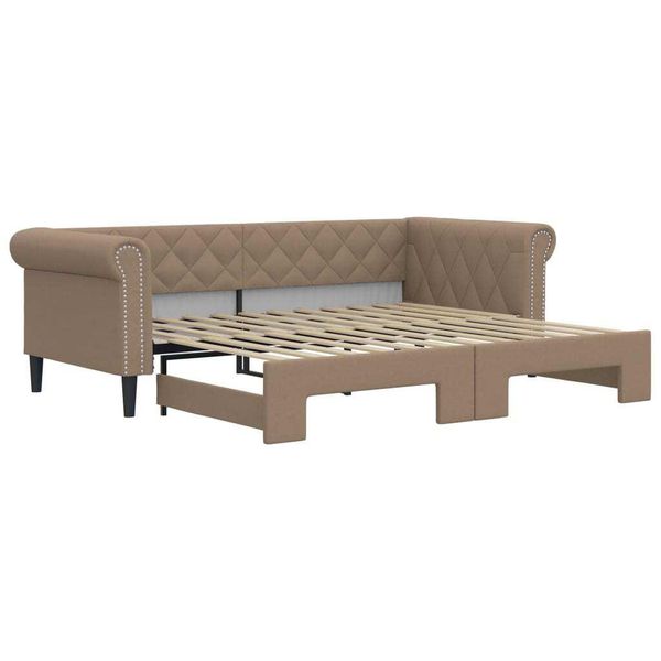 Syfax™ Divano Letto Estraibile Cappuccino 90X200 Cm In Pelle Finta-image