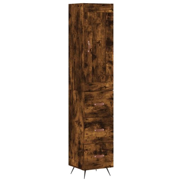 Syfax™ Credenza Rovere Fumo 34,5X34X180 Cm In Legno Multistrato-image