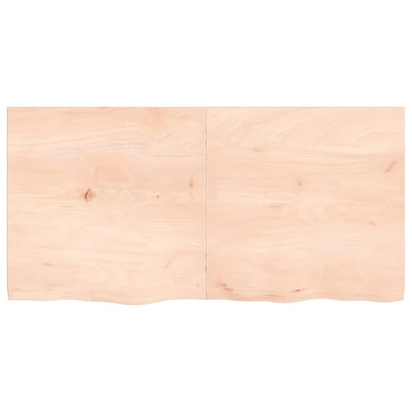 Syfax™ Piano Per Tavolo 120X60X(2-4)Cm In Rovere Massello Non Trattato-image