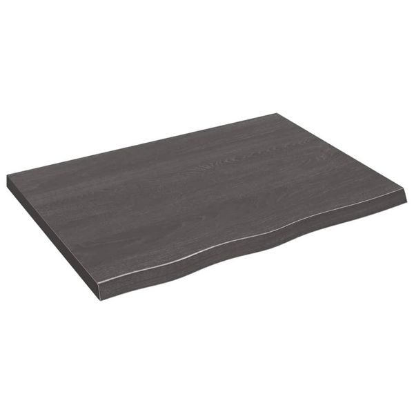 Syfax™ Piano Tavolo Marrone 80X60X(2-4) Cm Rovere Massello Trattato-image