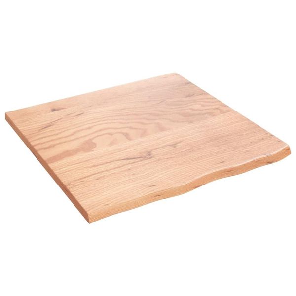 Syfax™ Piano Tavolo Marrone Chiaro 60X60X2Cm Rovere Massello Trattato-image