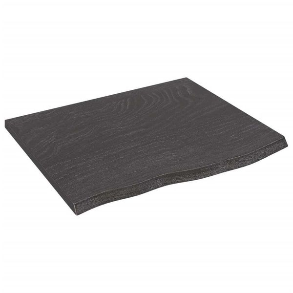 Syfax™ Piano Tavolo Marrone Scuro 60X50X2Cm Rovere Massello Trattato-image