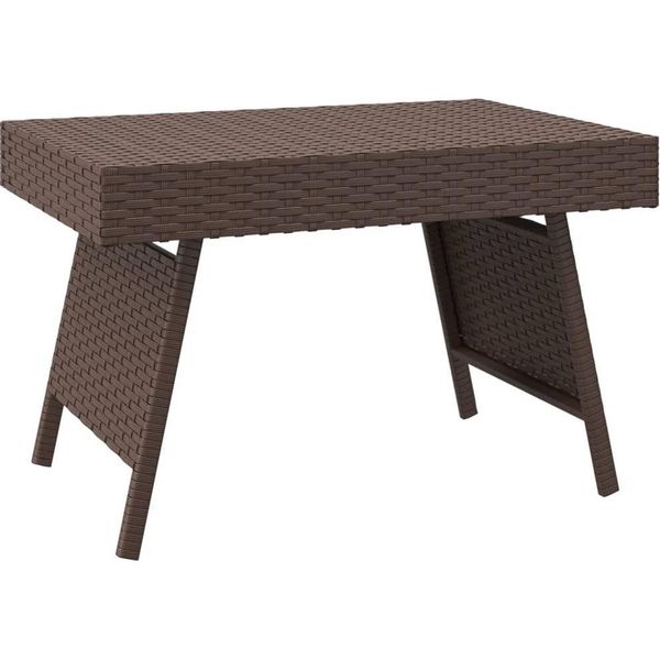 Syfax™ Tavolino Pieghevole Marrone 60X40X38 Cm In Polyrattan-image
