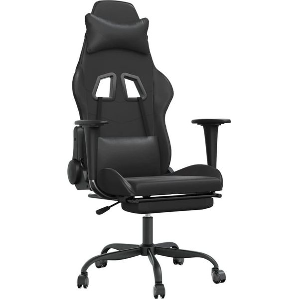 Syfax™ Sedia Da Gaming Con Poggiapiedi Nero In Pelle Finta-image