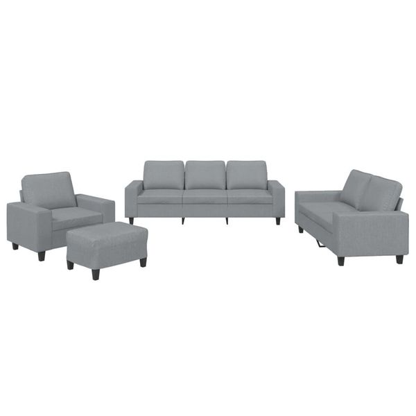 Syfax™ Set Di Divani 4 Pz Grigio Chiaro In Tessuto-image