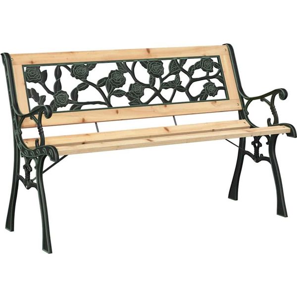 Syfax™ Panchina Da Giardino Con Cuscino Marrone 116 X 54 X 73 Cm Legno-image