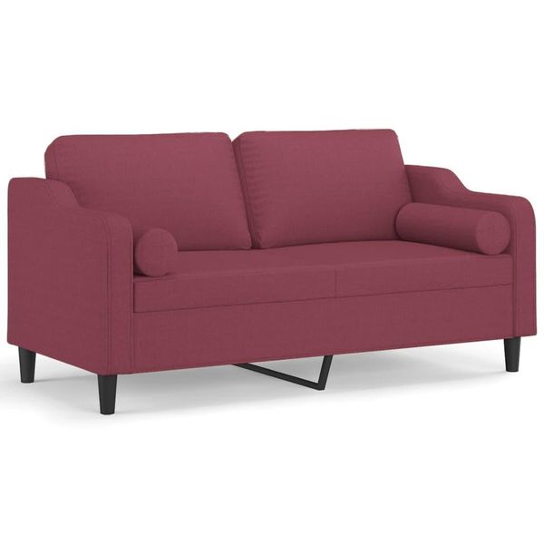 Syfax™ Divano A 2 Posti Con Cuscini Rosso Vino 140 Cm In Tessuto-image